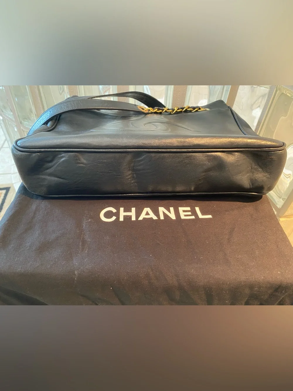 CHANEL Timeless CC Tote in Black Lambskin Leather with 24k gold-plated hardware